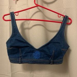 Kenzo Jeans bralette top with embroidered flower